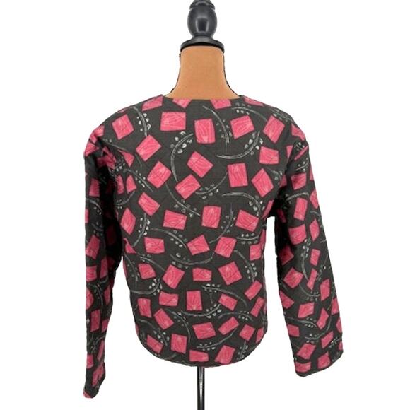 Peruvian Connection Abstract Quilted Jacket with Pearl Snap Buttons – Large - Picture 4 of 7